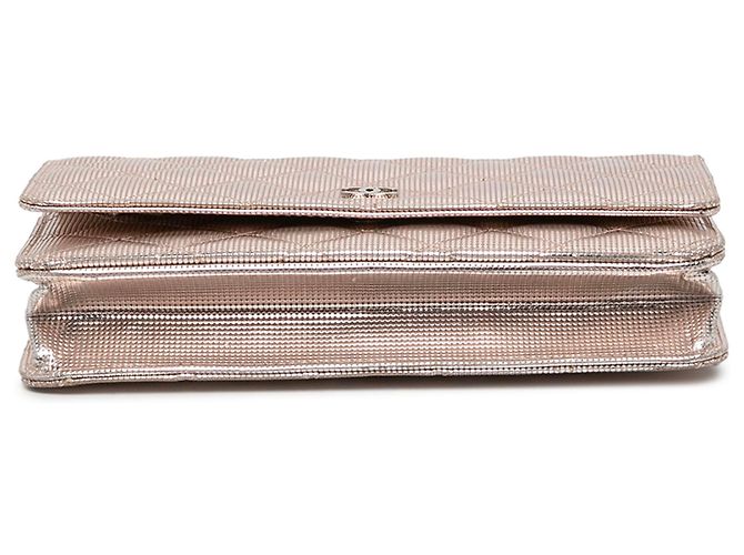Chanel Pink CC Quilted Metallic Calfskin Pixel Effect Wallet On Chain - Ansicht 3