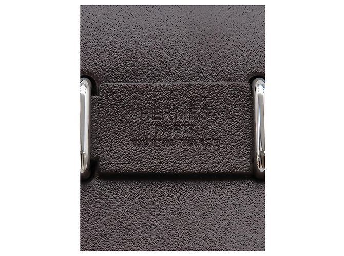 Hermès Herbag Zip 20 in Toile Militaire Beige e Vache Hunter - vista 5