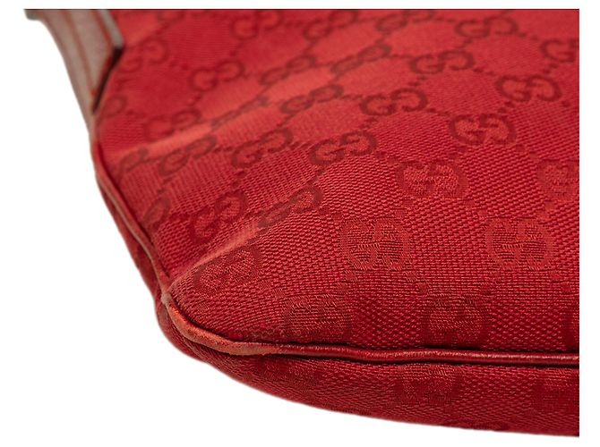 Borsa a tracolla Gucci in tela GG rossa - vista 8
