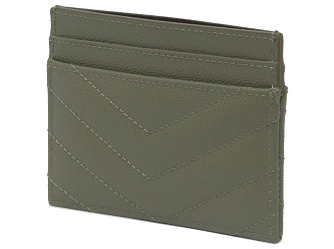 Autre Marque Saint Laurent Green Chevron Grain de Poudre Cassandre Kartenetui - Ansicht 2