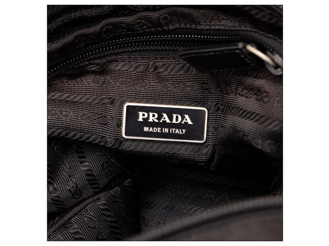 Prada Bolsa Crossbody em Tessuto Preta com Fecho de Zíper - vista 5