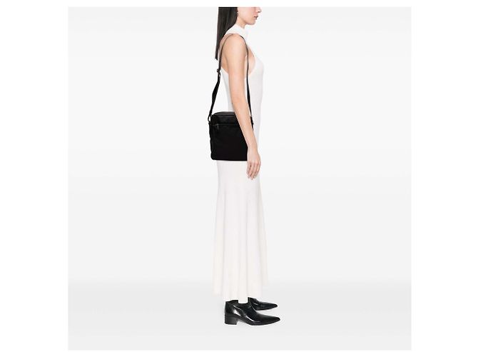 Prada Bolsa Crossbody em Tessuto Preta com Fecho de Zíper - vista 6