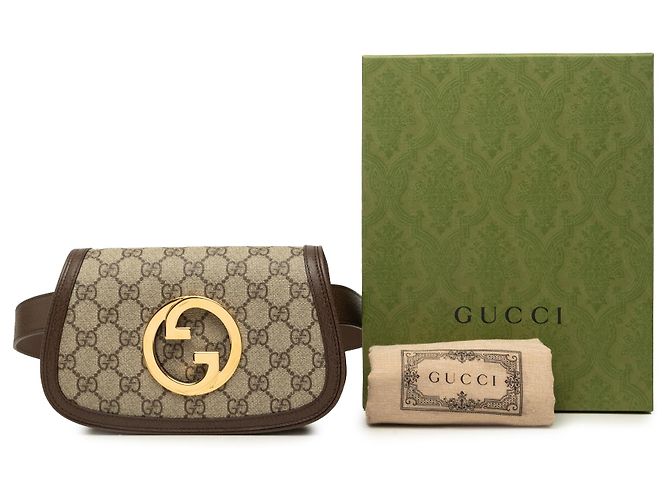 Borsetta cintura Gucci Beige GG Supreme Blondie - vista 8