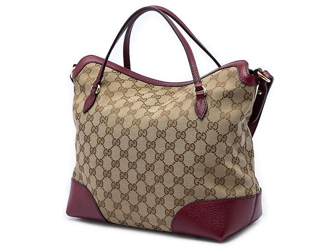Gucci Beige Medium GG Canvas Bree Fold Over Tote - view 2