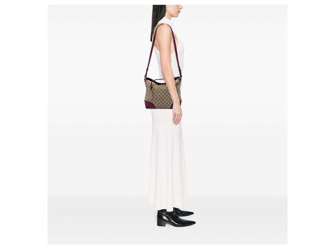 Gucci Beige Medium GG Canvas Bree Fold Over Tote - view 5