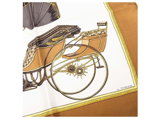 Pañuelo de seda Hermès Brown Les Voitures A Transformation 90 - vista 6