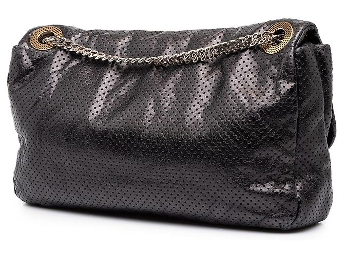 Chanel Black Medium Perforated Calfskin Reissue 2.55 Drill Flap - vista 2