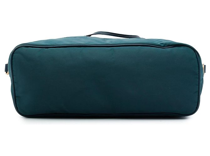 Sac cabas convertible Prada en Tessuto bleu avec garnitures en Saffiano et fermeture éclair frontale - vue 3