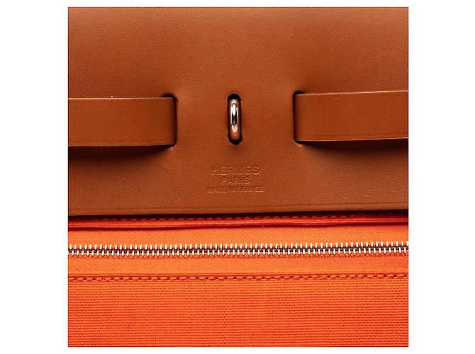 Hermès Orange Toile Herbag Zip 39 - vue 5