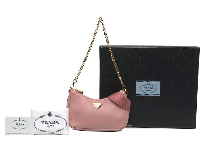 Borsa Prada Pink Mini Saffiano Re Edition 2005 - vista 7