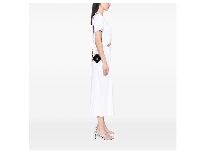 Clutch Chanel Black CC Quilted Lambskin Diamond com corrente - vista 6