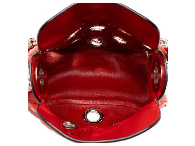 Borsa Prada Red Vitello Daino con occhielli - vista 4