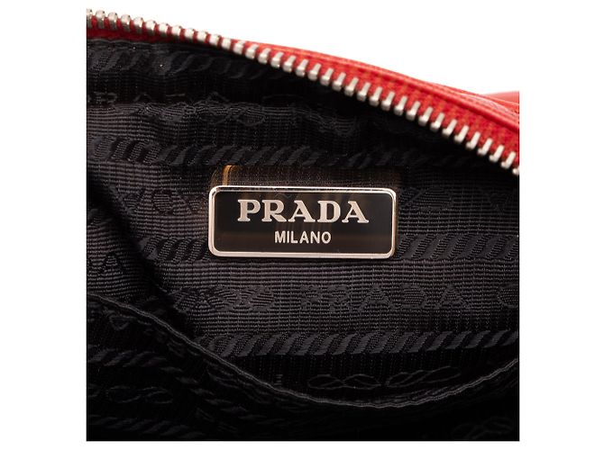 Borsa Prada Red Vitello Daino con occhielli - vista 5