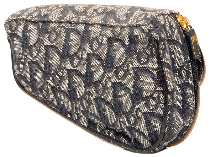 Dior Saddle Pouch aus blauer Oblique Canvas - Ansicht 2