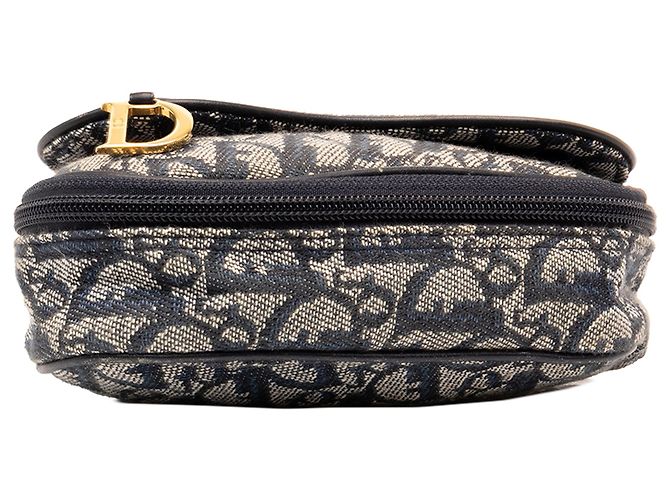 Dior Saddle Pouch aus blauer Oblique Canvas - Ansicht 3