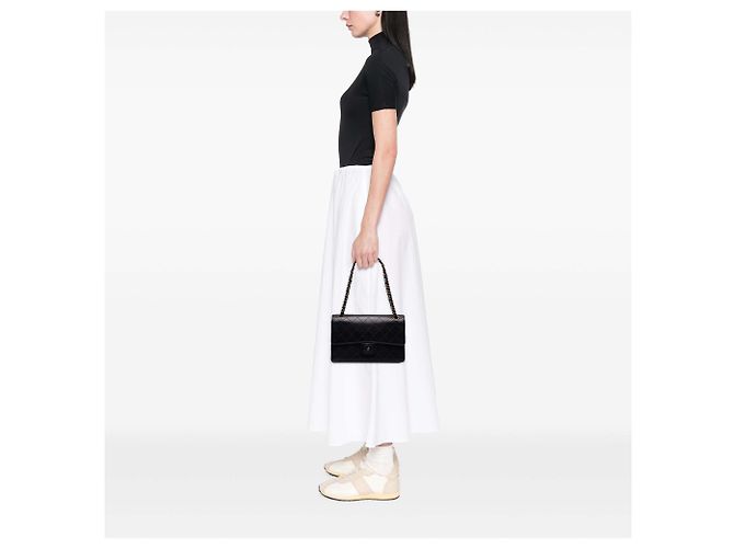 Chanel Black Medium CC Quilted Lambskin Single Flap - vista 6