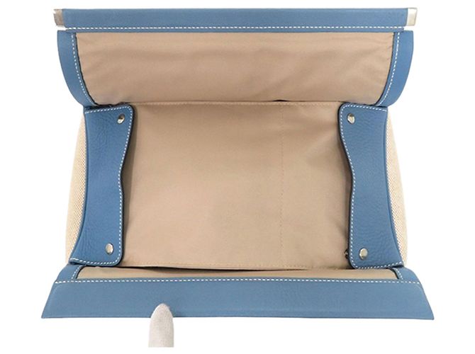 Clutch Hermès in Toile Beige - vista 3
