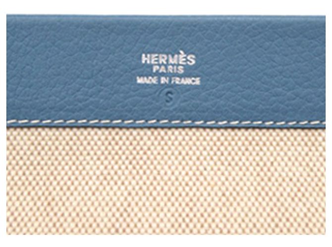 Clutch Hermès in Toile Beige - vista 5