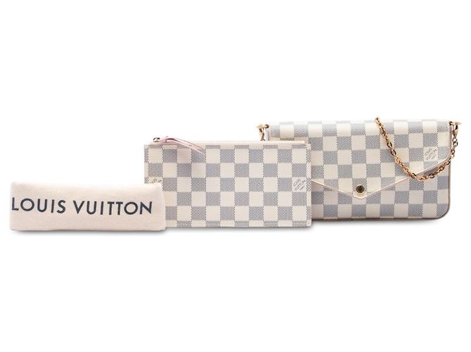 Louis Vuitton White Damier Azur Pochette Felicie - vista 7