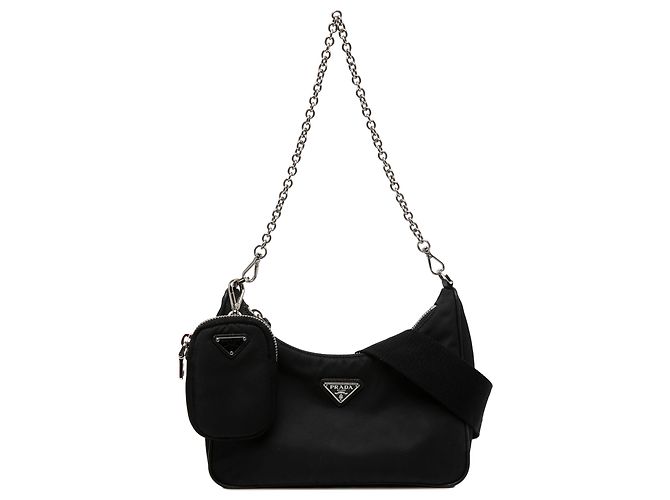 Bolso Prada Black Mini Saffiano Trimmed Tessuto Re Edition 2005 - vista 5
