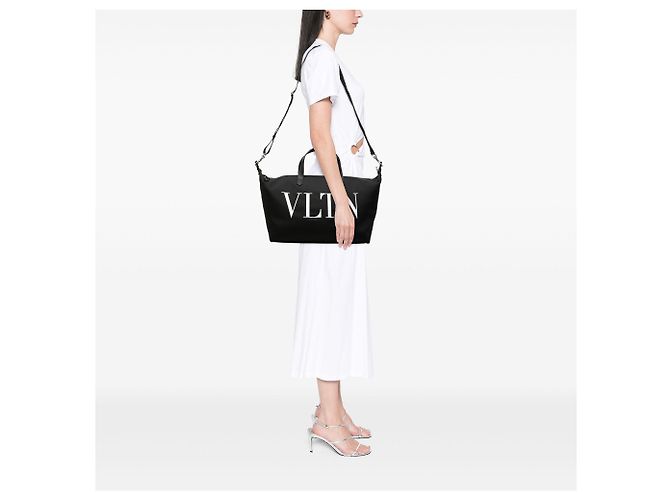 Borsa da viaggio Valentino VLTN in nylon nero - vista 6