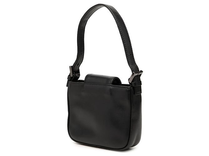 Borsa Givenchy Mini in pelle di vitello testurizzata nera con logo - vista 2