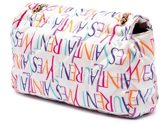 Autre Marque Borsa a tracolla Jamie Saint Laurent in seta bianca Medium Carre Rive Gauche Print Patchwork - vista 2