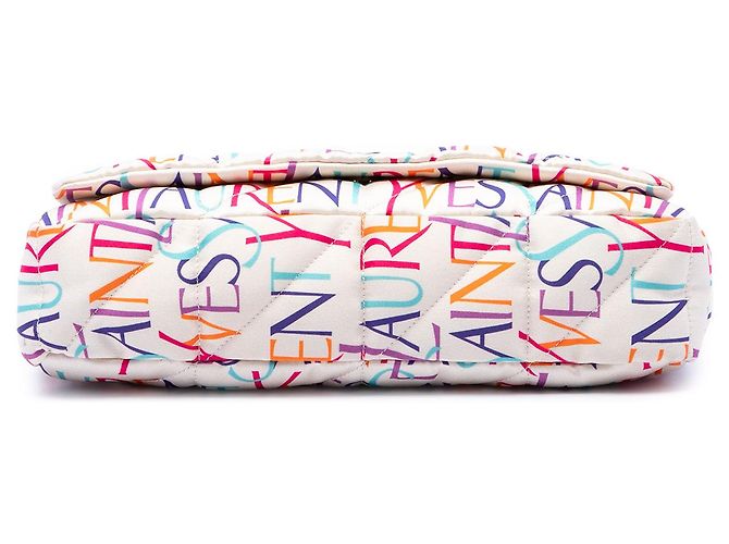 Autre Marque Borsa a tracolla Jamie Saint Laurent in seta bianca Medium Carre Rive Gauche Print Patchwork - vista 3