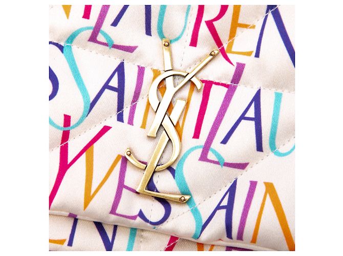 Autre Marque Borsa a tracolla Jamie Saint Laurent in seta bianca Medium Carre Rive Gauche Print Patchwork - vista 5