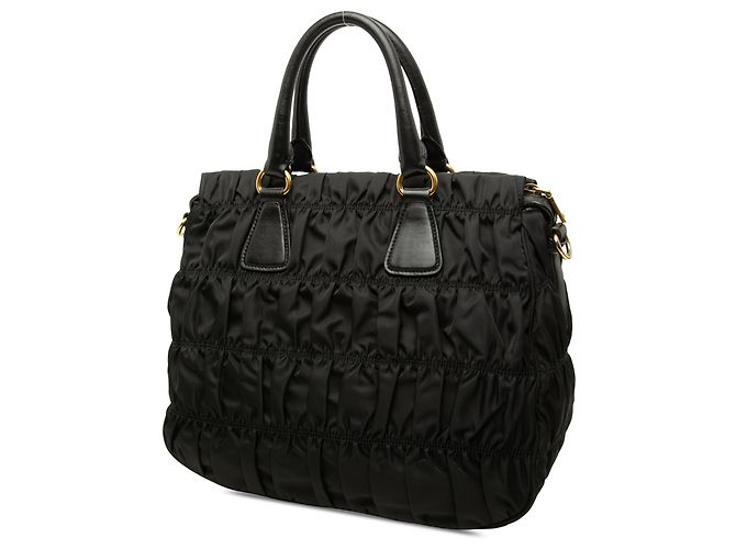 Bolsa Satchel Prada em Tessuto Gaufre Preta - vista 2