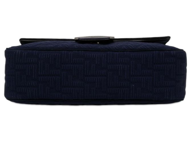 Fendi Blue Large Zucca Embossed Technical Fabric Chain Midi Baguette Tasche - Ansicht 3