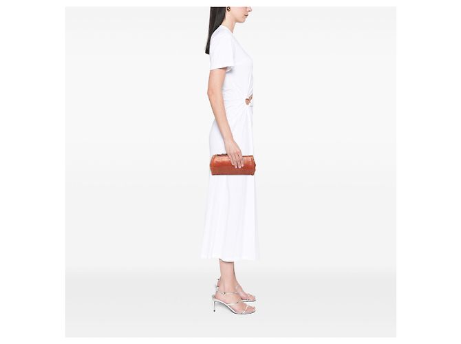 Pochette Miu Miu Saint Cocco Lux in vernice effetto coccodrillo rosa - vista 6