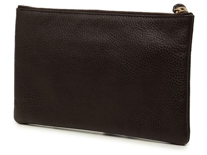 Bamboo Clutch Gucci de piel de becerro marrón con bambú - vista 2