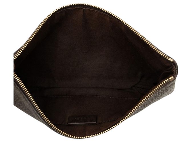 Bamboo Clutch Gucci de piel de becerro marrón con bambú - vista 4