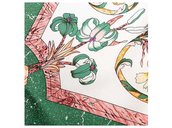Hermès White Pierres D Orient Et D Occident Seidentuch 90 - Ansicht 5