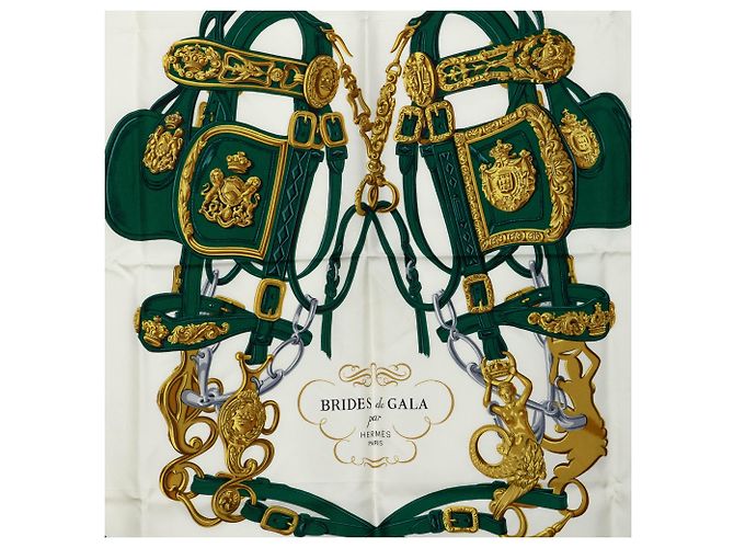 Pañuelo de seda Hermès White Brides de Gala 90 - vista 2