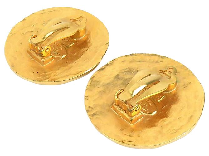 Orecchini a clip rotondi Chanel Gold CC con logo placcato oro - vista 11