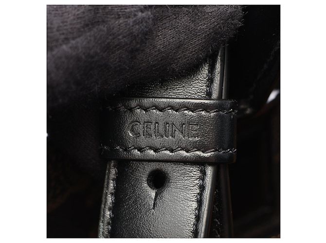 Céline Celine Cabas Vertical Medium Triomphe in tela rivestita marrone - vista 4
