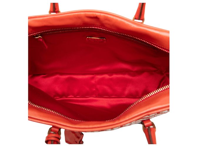 Bolsa de mão Prada Bauletto em pele de cabra trançada vermelha Madras - vista 4