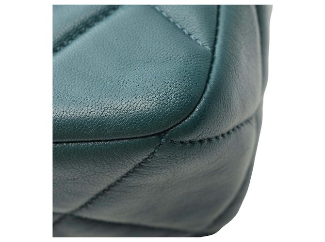 Chanel Mini Square Quilted Lambskin Bijoux Logo Chain Flap Verde - vista 8