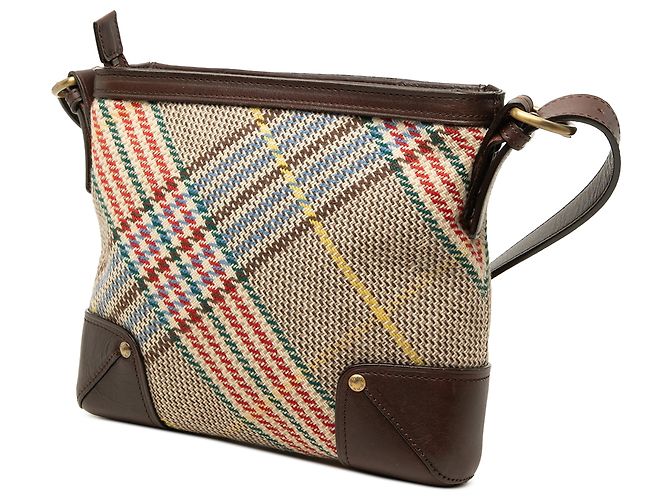 Borsa a tracolla Burberry Brown Nova Check in lana - vista 2