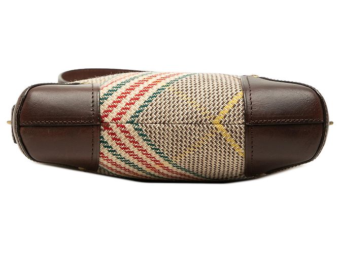 Borsa a tracolla Burberry Brown Nova Check in lana - vista 3