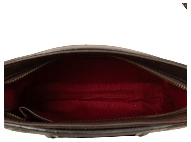 Borsa a tracolla Burberry Brown Nova Check in lana - vista 4