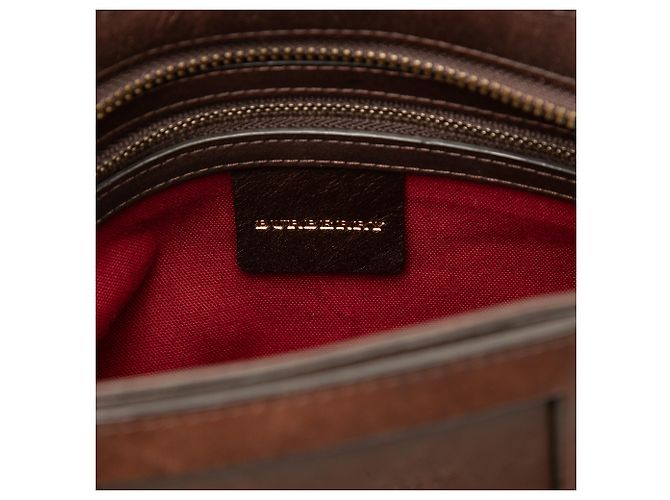 Borsa a tracolla Burberry Brown Nova Check in lana - vista 5