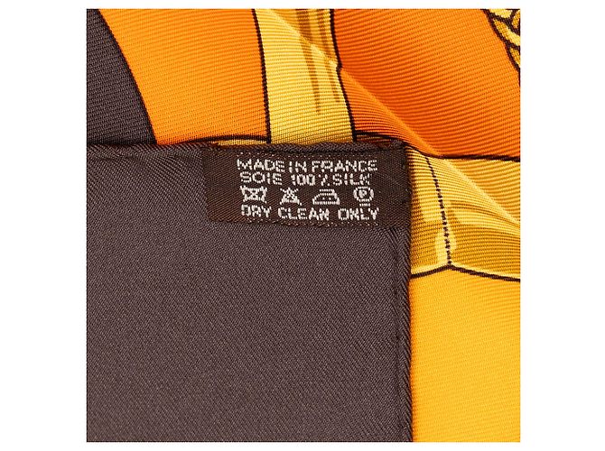 Pañuelo de seda Hermès Orange Eperon D Or 90 - vista 2