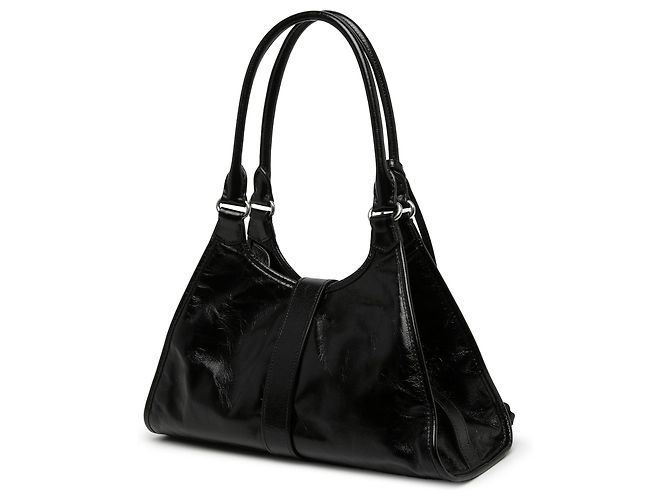Bolso de hombro Prada Medium de piel de becerro brillante negro - vista 2