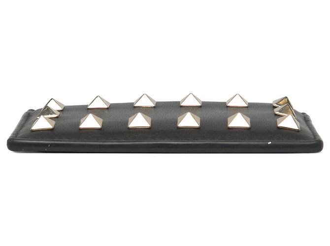 Valentino Black Leather Rockstud Card Holder - view 3