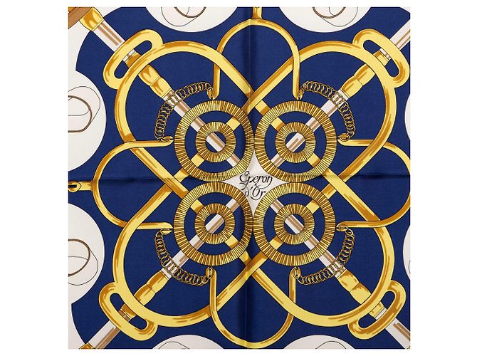 Foulard di seta Hermès White Eperon D Or 90 - vista 2