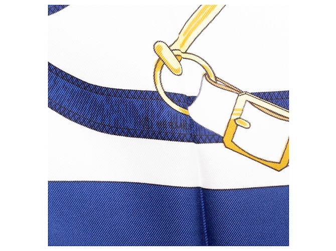 Foulard di seta Hermès White Eperon D Or 90 - vista 5