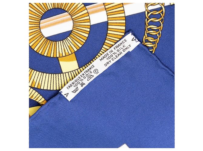 Foulard di seta Hermès White Eperon D Or 90 - vista 7